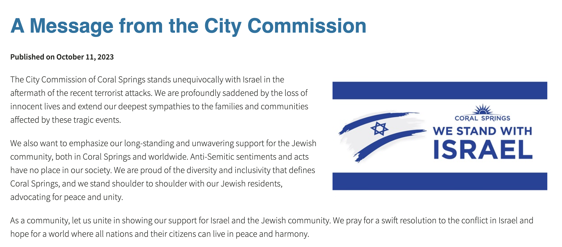 City's Pro-Israel Statement Sparks Debate: Residents Voice Concerns, Seek Inclusivity